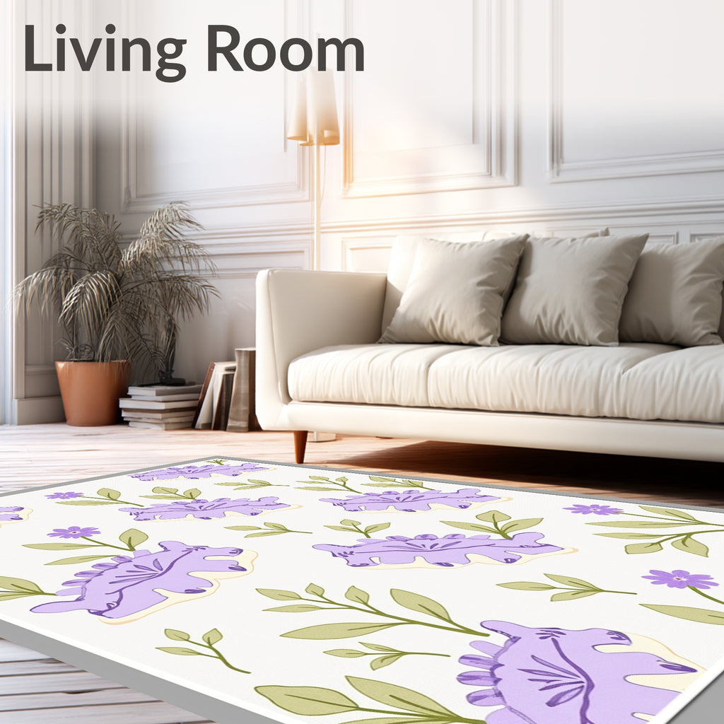 Purple Dino With Green Accents Rug