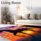 Vibrant Horse Sunset Cloudy Sky Rug