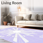Lavender Sunburst Floral Medallion Rug