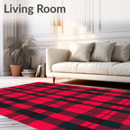Crimson Green Buffalo Check Plaid Rug