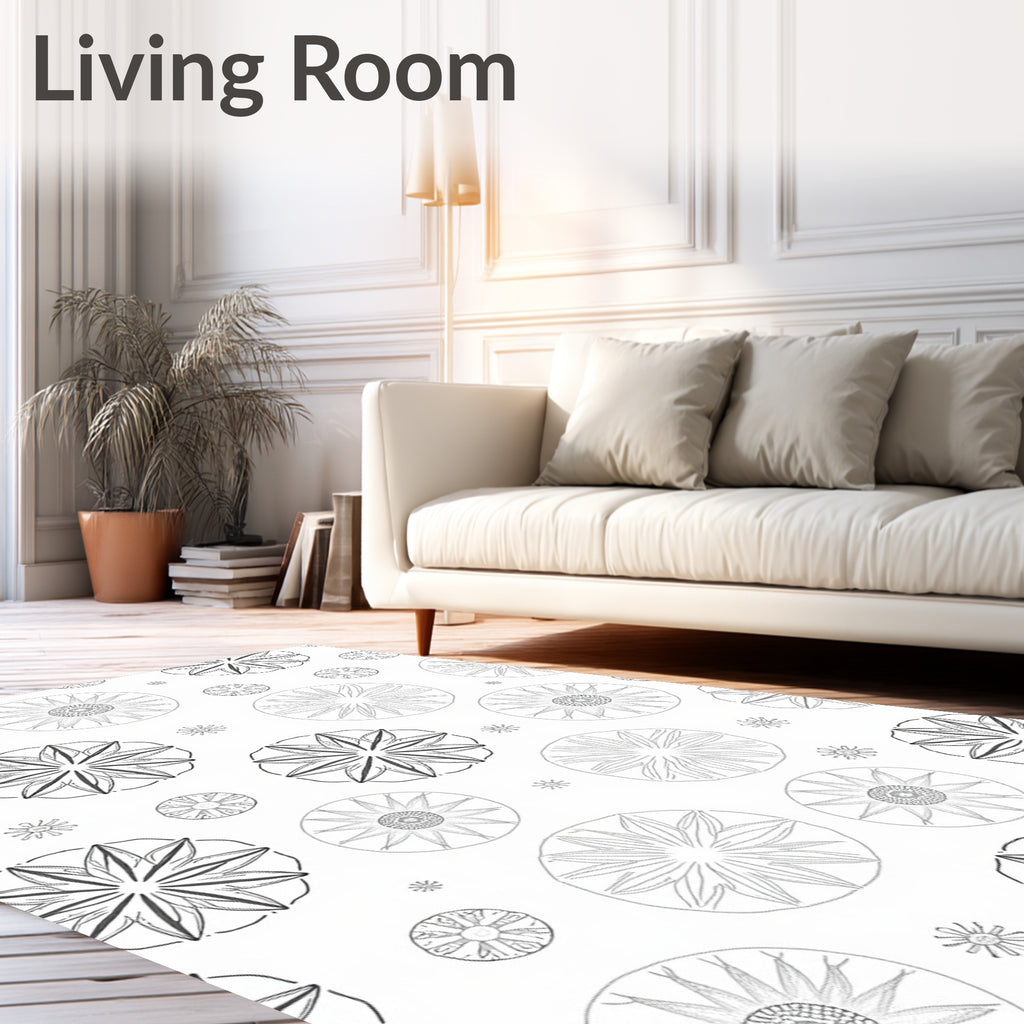 Monochromatic Radial Bloom Scatter Rug