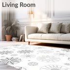 Monochromatic Radial Bloom Scatter Rug