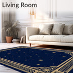 Celestial Navy Gold Star Scape Rug