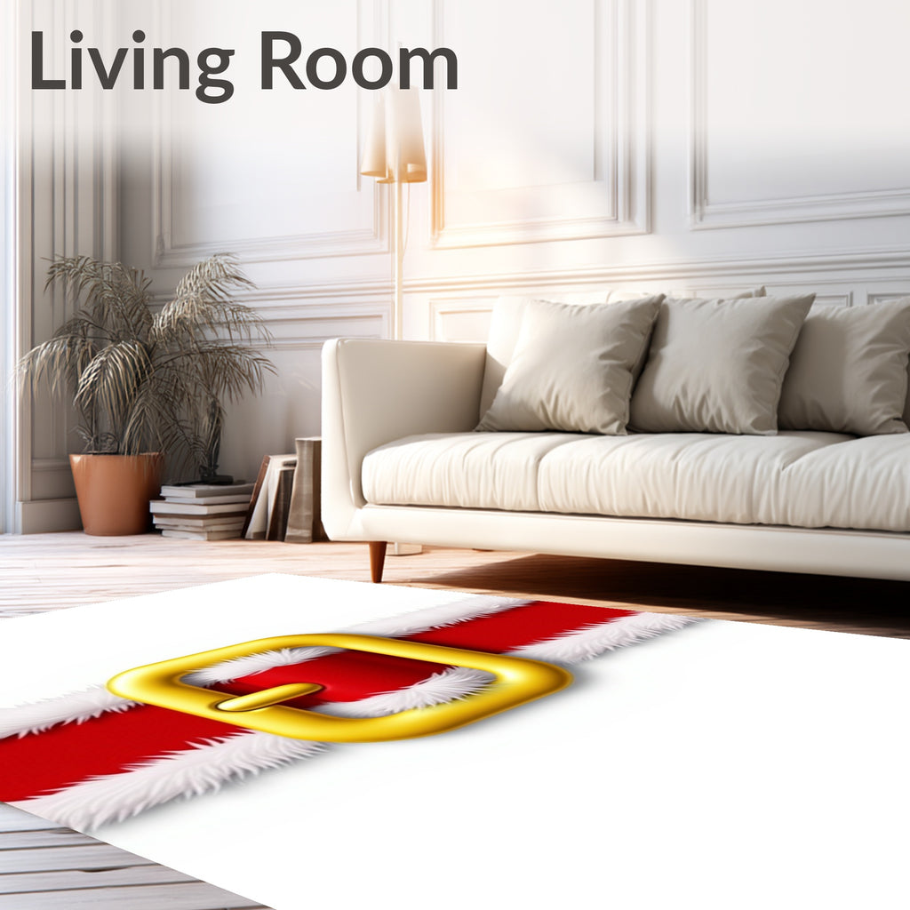 Festive Red White Gold Buckle Band Rug