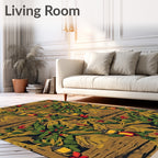 Rustic Jungle Lantern Tropical Foliage Rug