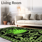 Wicked Cauldron Green Swirl Art Rug