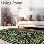 Classic Ivory Floral Medallion Border Rug