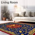 Regal Blue Golden Eagle Medallion Rug