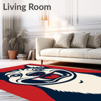 Bold Red White Blue Husky Portrait Rug