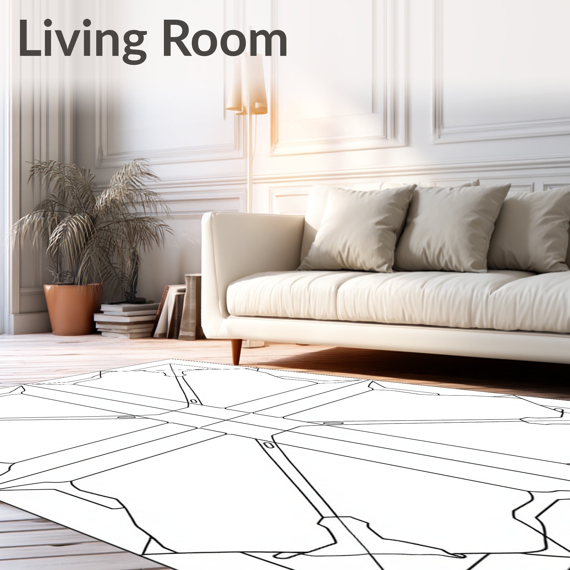 Geometric Diamond Sunburst Star Rug