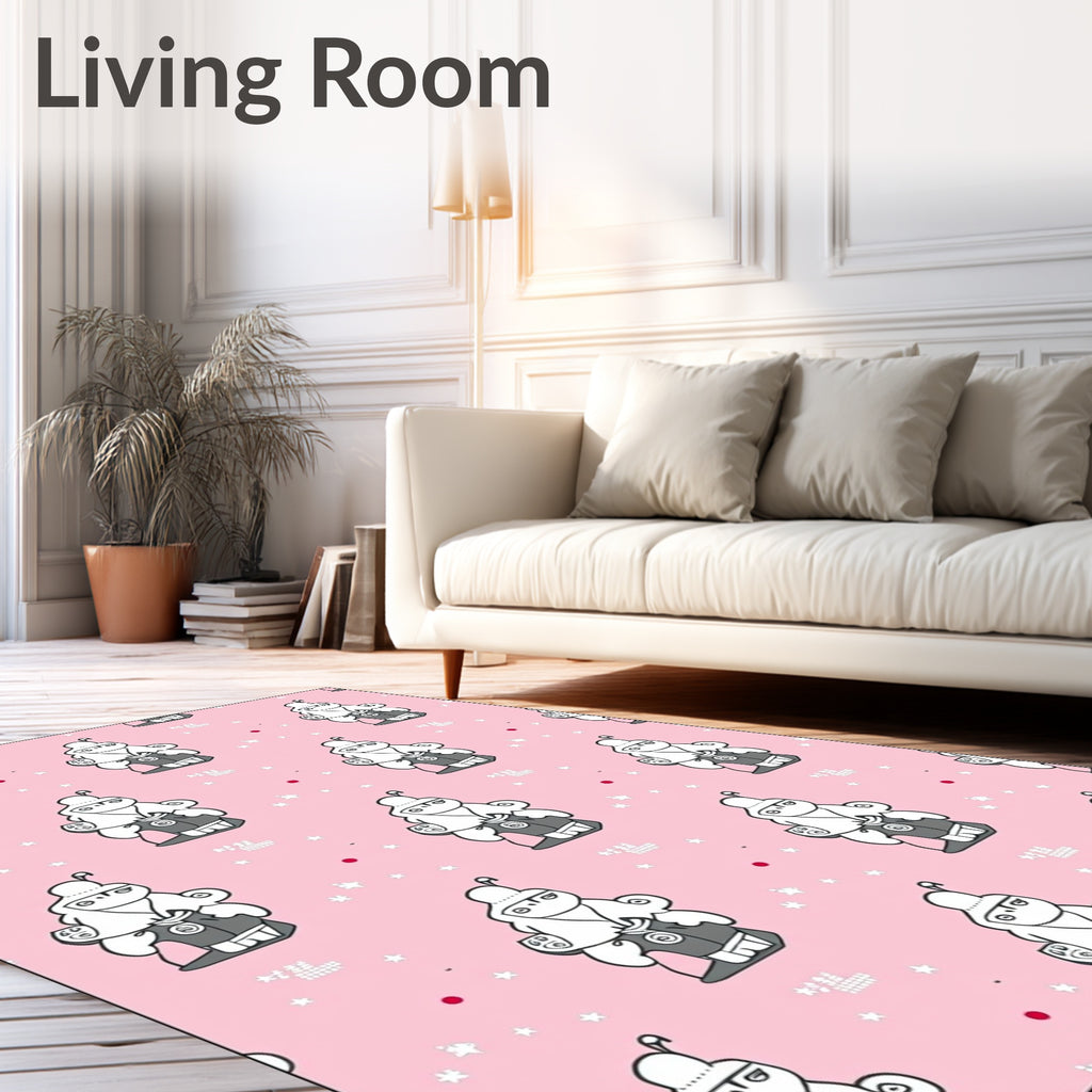 Pink Character Star Clusters Rug