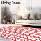 Crimson Tribal Stripe Geometric Rug