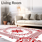 Floral Starburst Snowflake Composition Rug