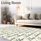 Script Text Lines Rug