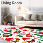 Festive Santa Trees Cars Snowflakes Rug