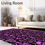 Pink Skull All Over Print Rug