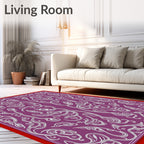 Art Nouveau Violet Whimsical Swirls Rug