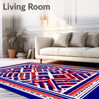 Geometric interlocking diamond and stripe Rug