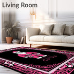 Hot Pink Santa Ornamented Border Rug