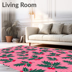 Pink Green Red Holly Berries Rug