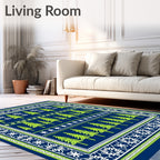 Dark Blue Pine Tree Holiday Rug