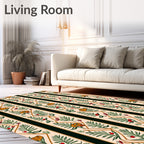 Botanical Stripe Floral Garden Rug