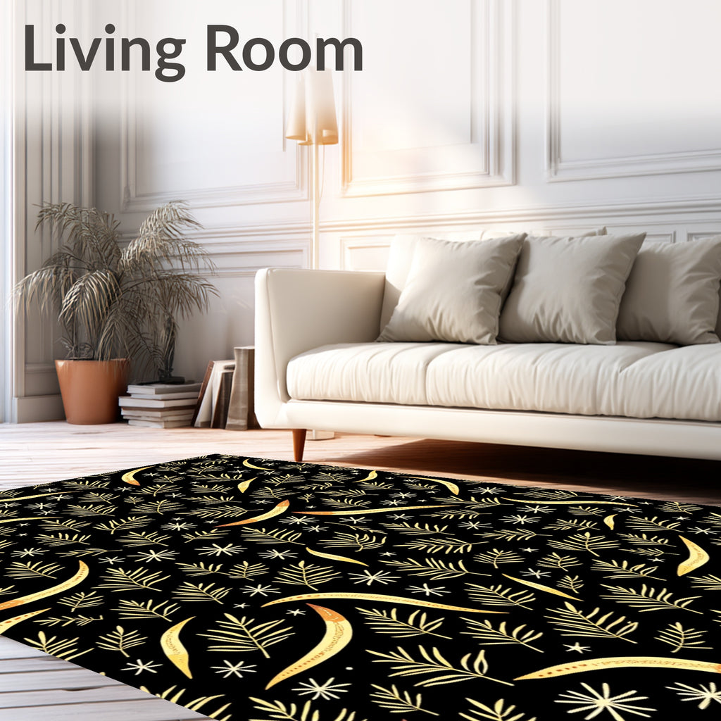 Golden Fern Crescent Night Rug