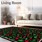 Red Berry Garland Floral Arrangement Rug
