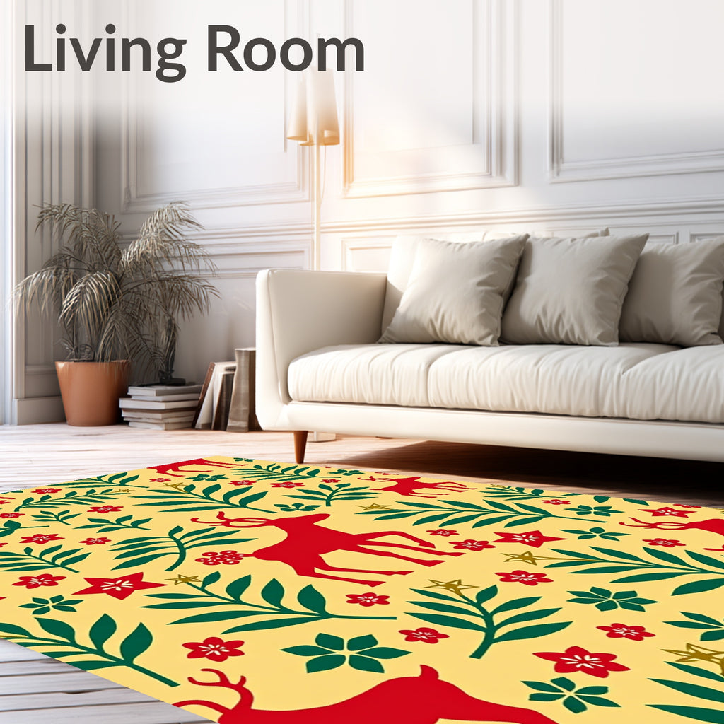 Red Deer Festive Foliage Garden Rug
