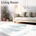 Winter Snow Covered Forest Scene Rug