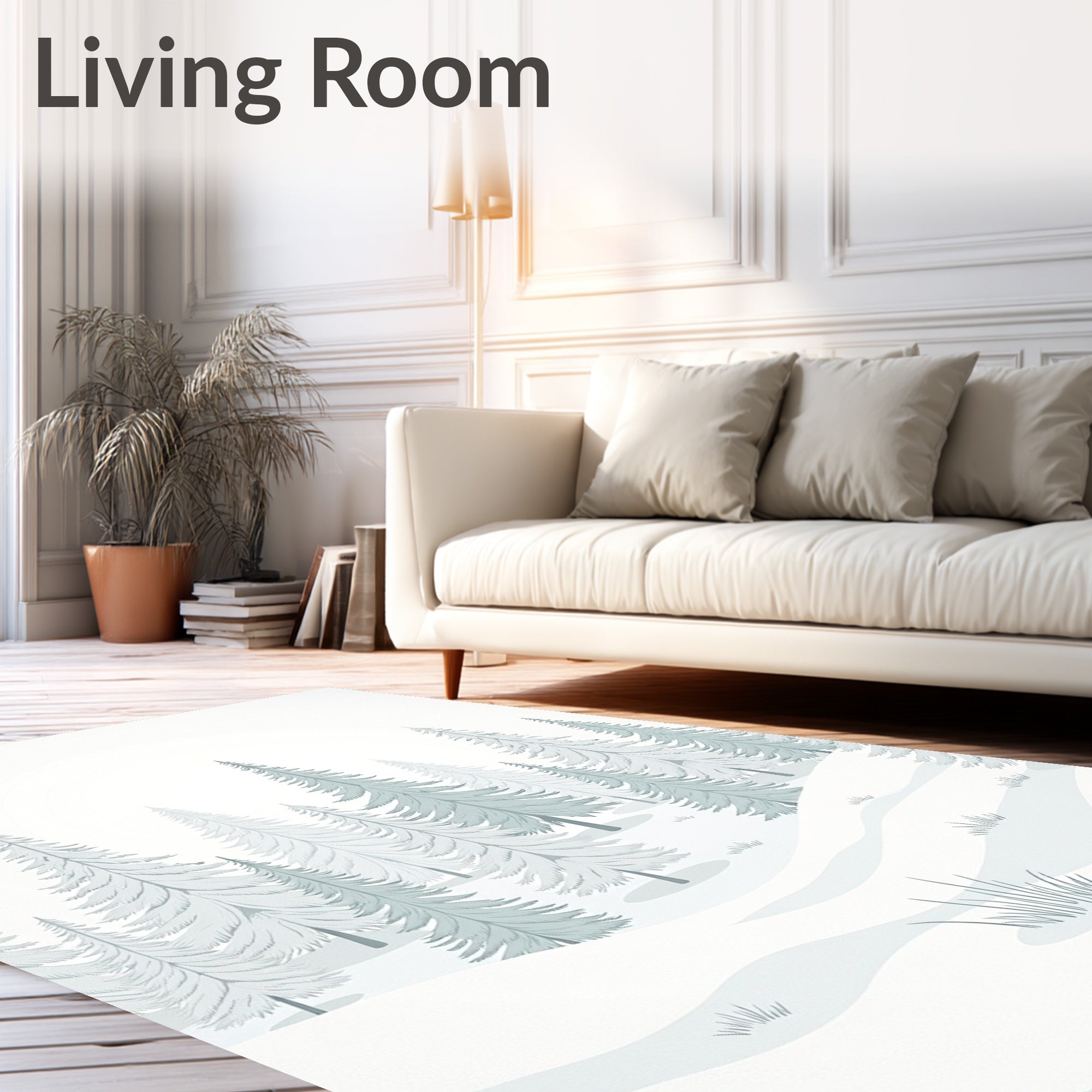 Winter Snow Covered Forest Scene Rug