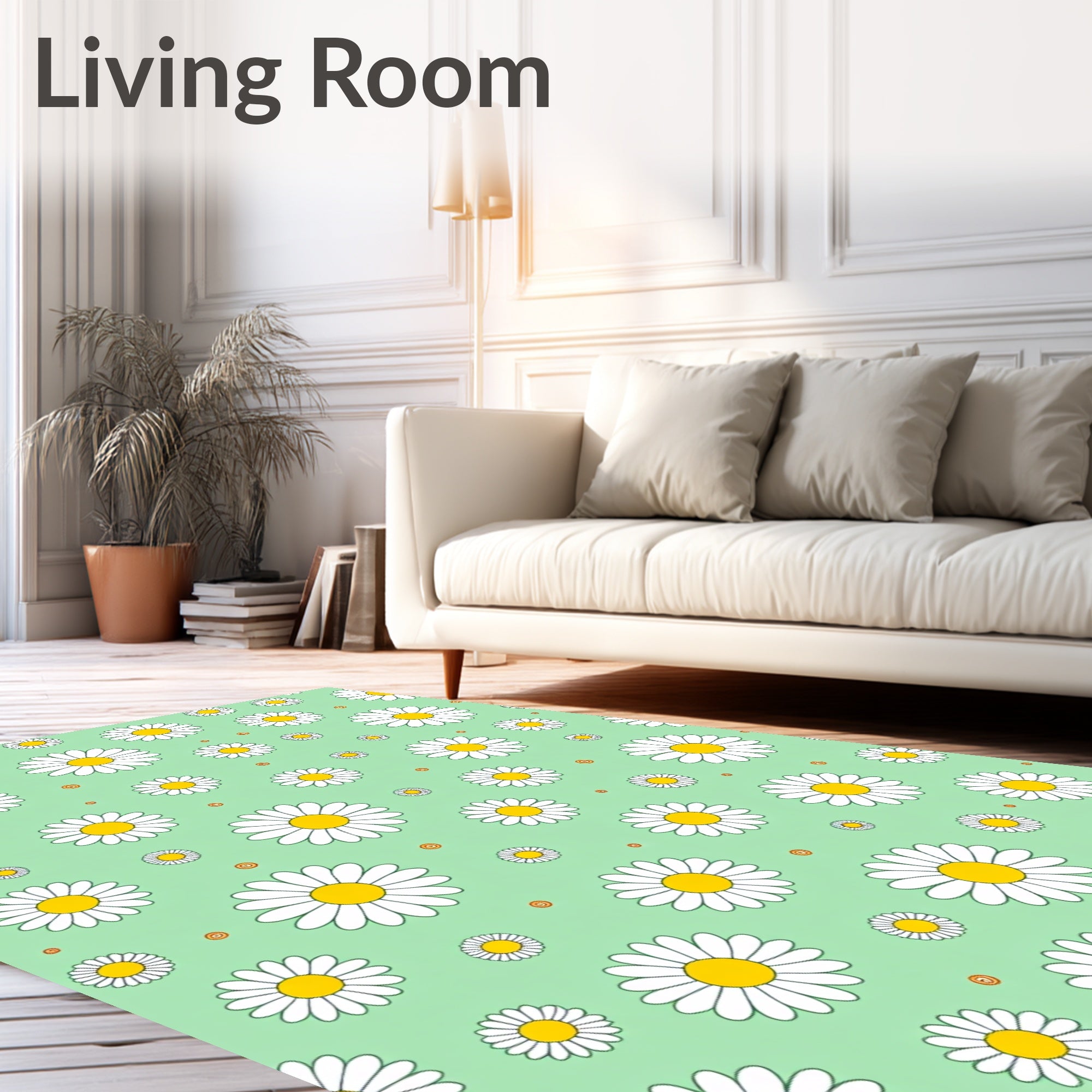 Sweet Daisy Meadow Floral Rug