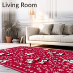 Festive Red Santa Snowflake Charm Rug