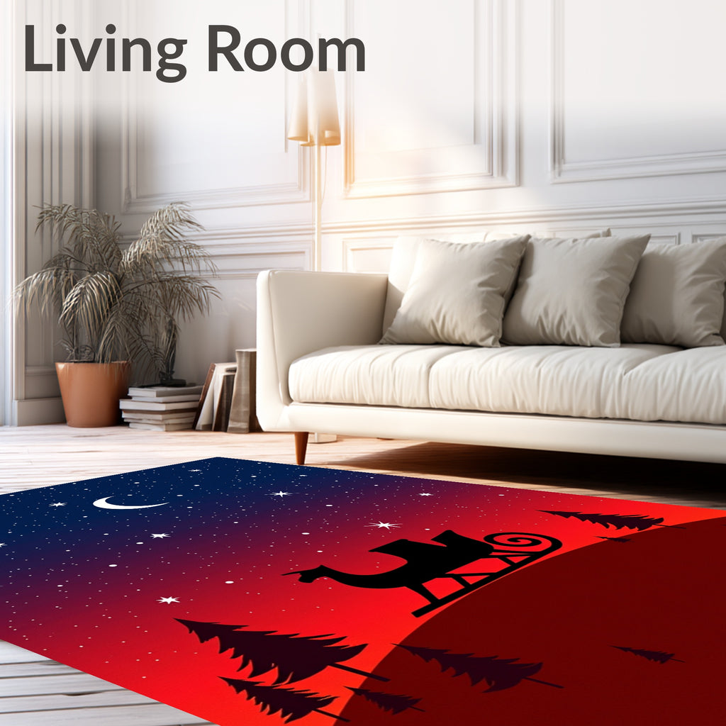 Crimson Midnight Sky Sleigh Ride Rug