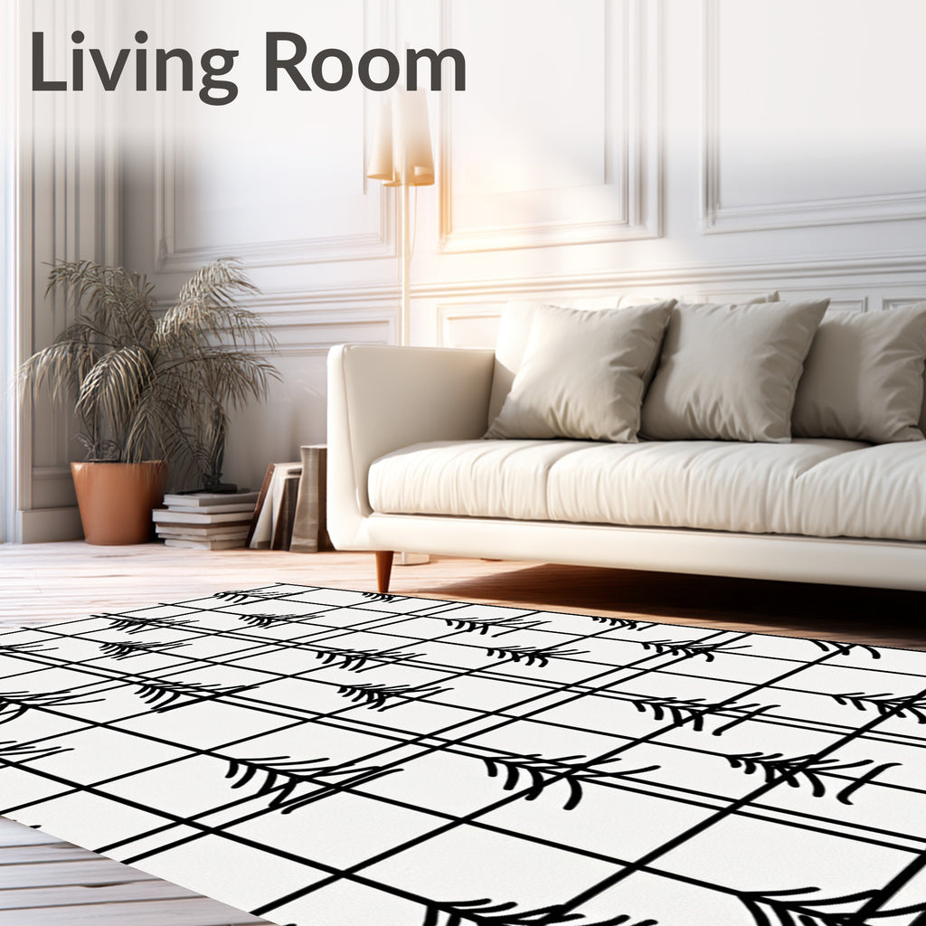 Black Pine Grid Repeat Rug
