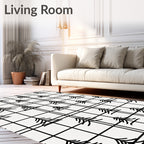 Black Pine Grid Repeat Rug