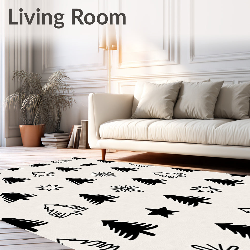 Whimsical Tree and Star Medley Rug