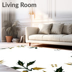 Gold leaf corner vine detail Rug