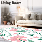 Pink Daisy Meadow Garden Rug