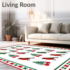 Red Green Birds And Berries Repeat Rug