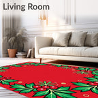 Vibrant Red Holly Berry Garland Rug