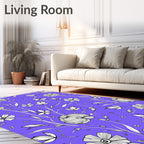 Purple Meadow Floral Outline Rug