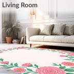 Pretty Pink Floral Garland Rug