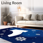Cool White Boot Snowflake Night Rug