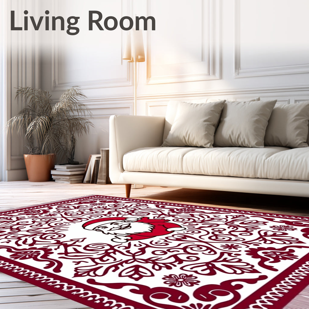Crimson Santa Claus Folia Rug