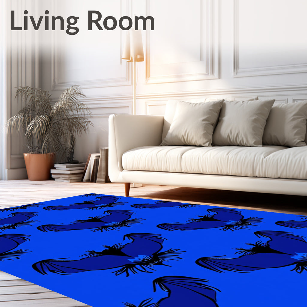Gothic Blue Bat Repeat Rug