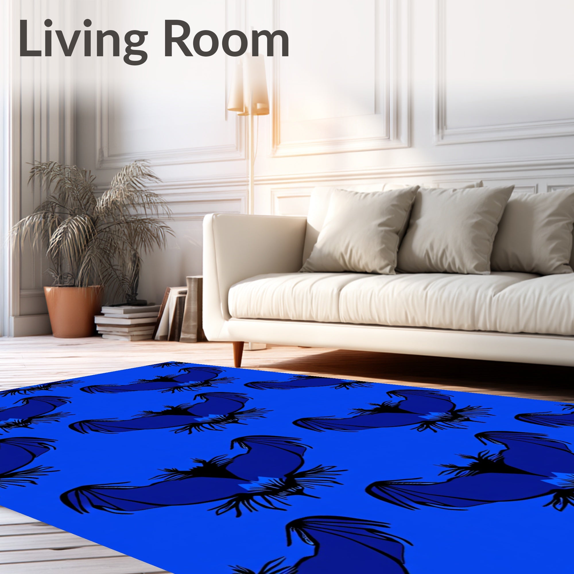 Gothic Blue Bat Repeat Rug