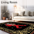 Festive Red Santa Snowfall Garland Rug