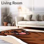 Happy Brown Dog Portrait Sticker Rug