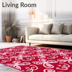 Crimson Pink Tropical Butterfly Garden Rug